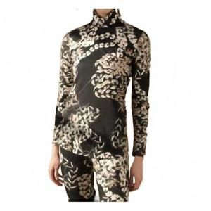 NEW NNA winn print turtleneck top black/gold in black/gold